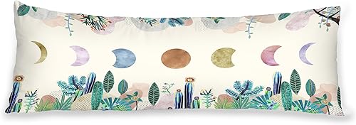 Funda de almohada corporal, diseño de flores bohemias, ultra suave, colorido, terciopelo completo, 20 x 54 pulgadas, con cremallera, protector de