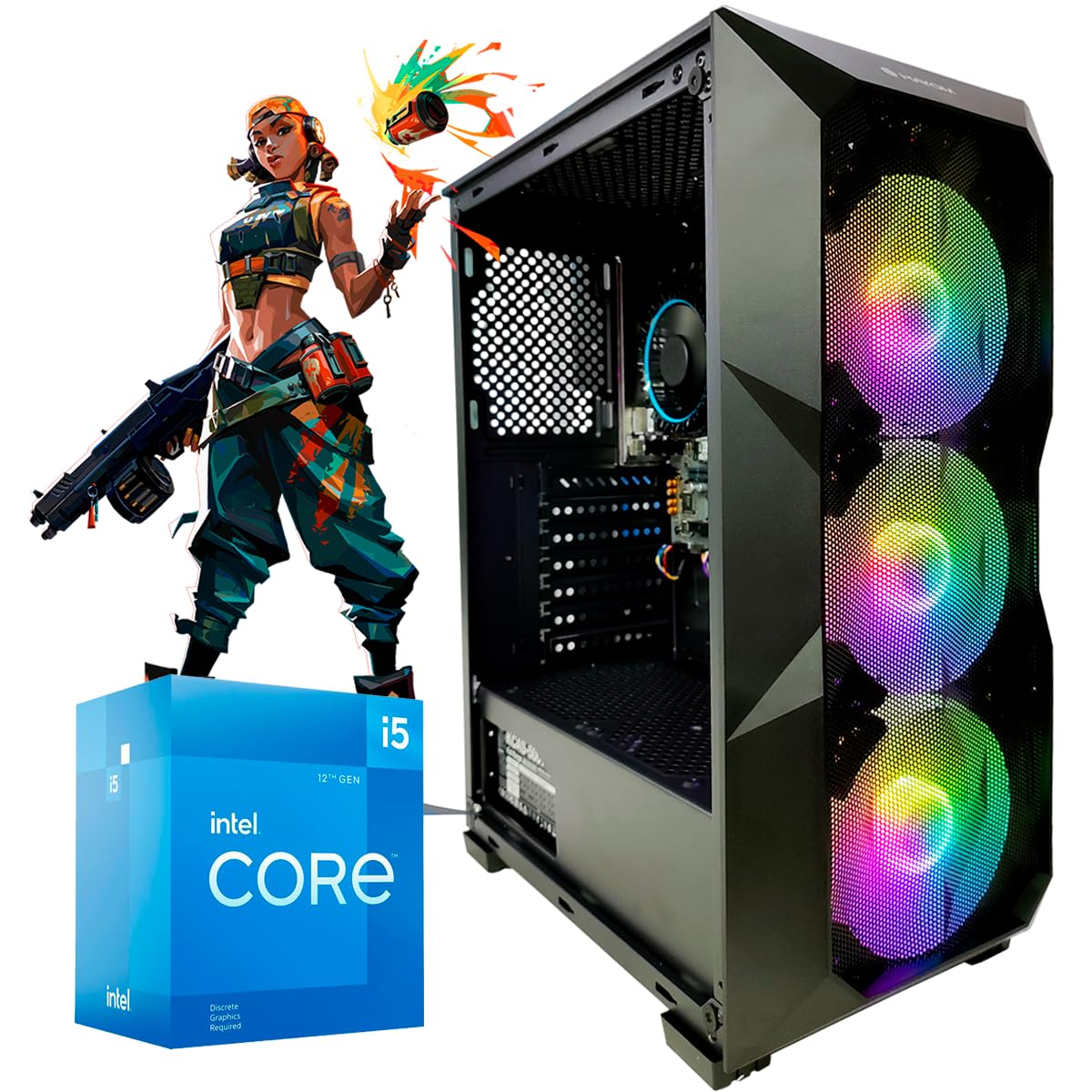 PC GAMER I5 12400, 16GB DDR4, SSD NVME 500GB, FONTE 500W 80 PLUS
