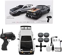 BuyWeek Drift RC Autó 1/16 Méretarány - 2.4 GHz Távirányítós Versenyautó 4 Kerék Meghajtással, LED Világítással, 2 Gumigarnitúrával Fiúknak  1