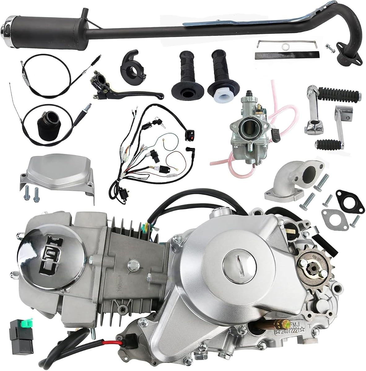 Juego completo de motor de carreras de 140 cc, motor de 4 tiempos con arnés de cableado CDI, carburador y palanca de embrague para Dirt Pit Bike XR50 CRF50 XR CRF 50 70 CT70