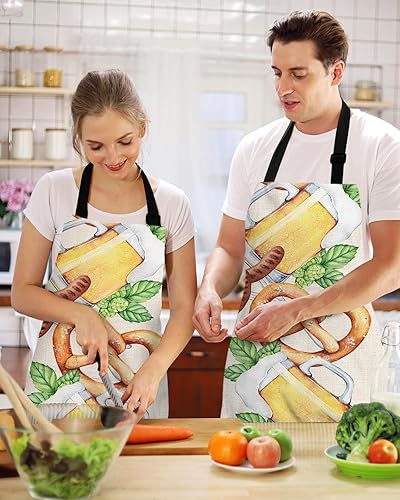 Miniatura 2 de Oktober-fest Bib Aprons for Women With Pockets, Waterproof Canvas Chef Kitchen Cooking Apron for PaintingHair StylistNail TechnicianKids Arts And