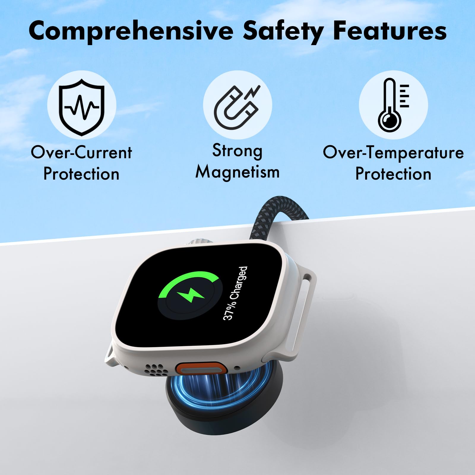 Travel Depot Câble de charge multifonction 4 en 1 pour Apple Watch, chargeur multiple universel pour tous les appareils, câble USB-C de charge rapide de 100 W compatible avec iWatch Ultra/SE/10