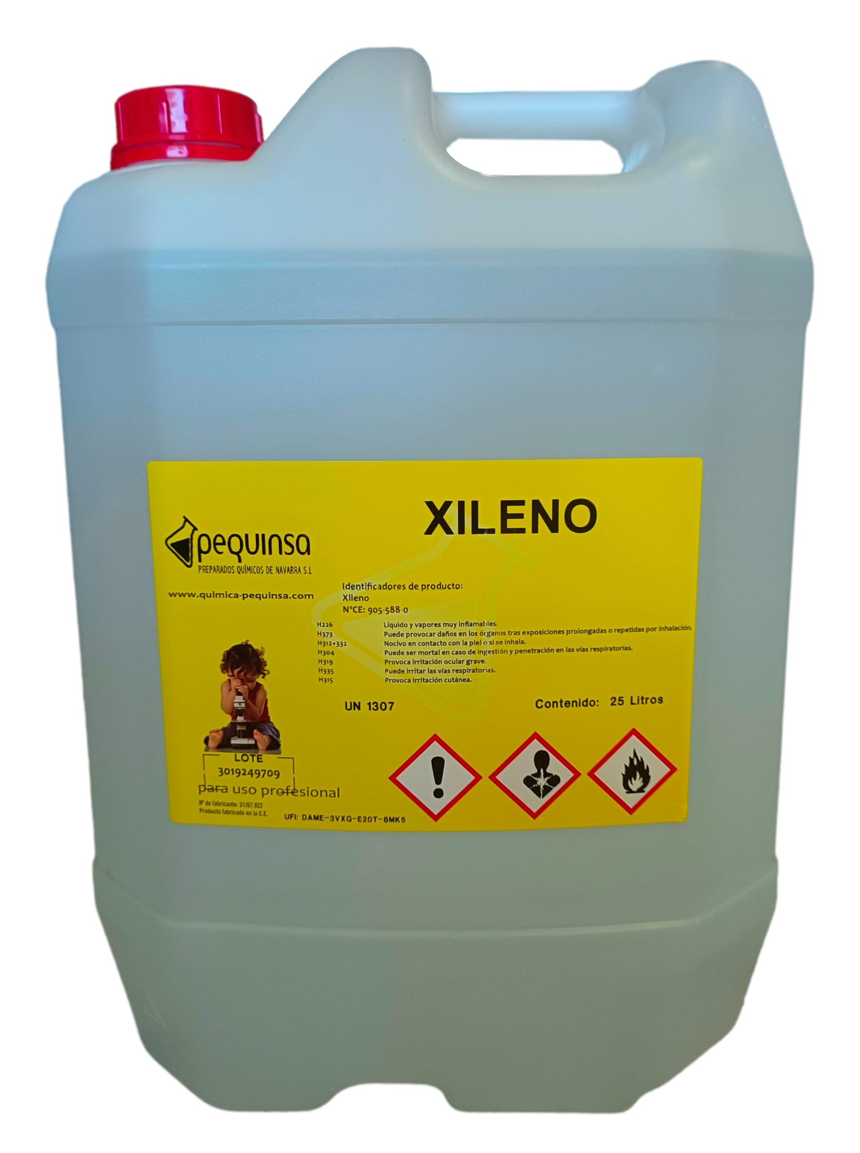 Xileno. Puro.Envase 25 Litros. CAS: 905-588-0 Disolvente.
