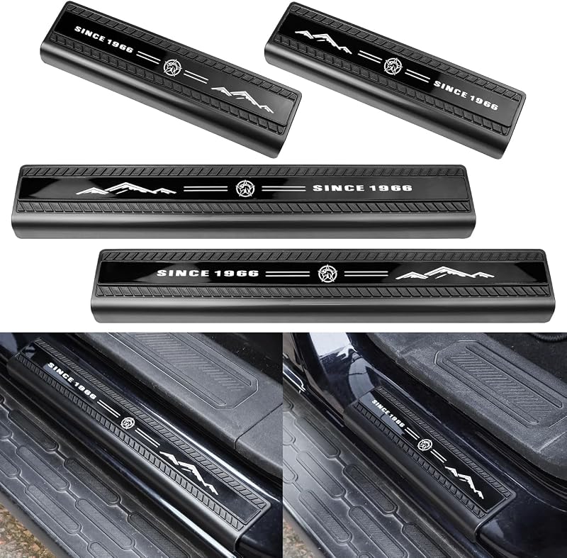 Protetores de Soleira de Porta em ABS e Acrílico para Ford Bronco 4 Portas 2021–2026 MSIZOY, Kit com 4 Peças