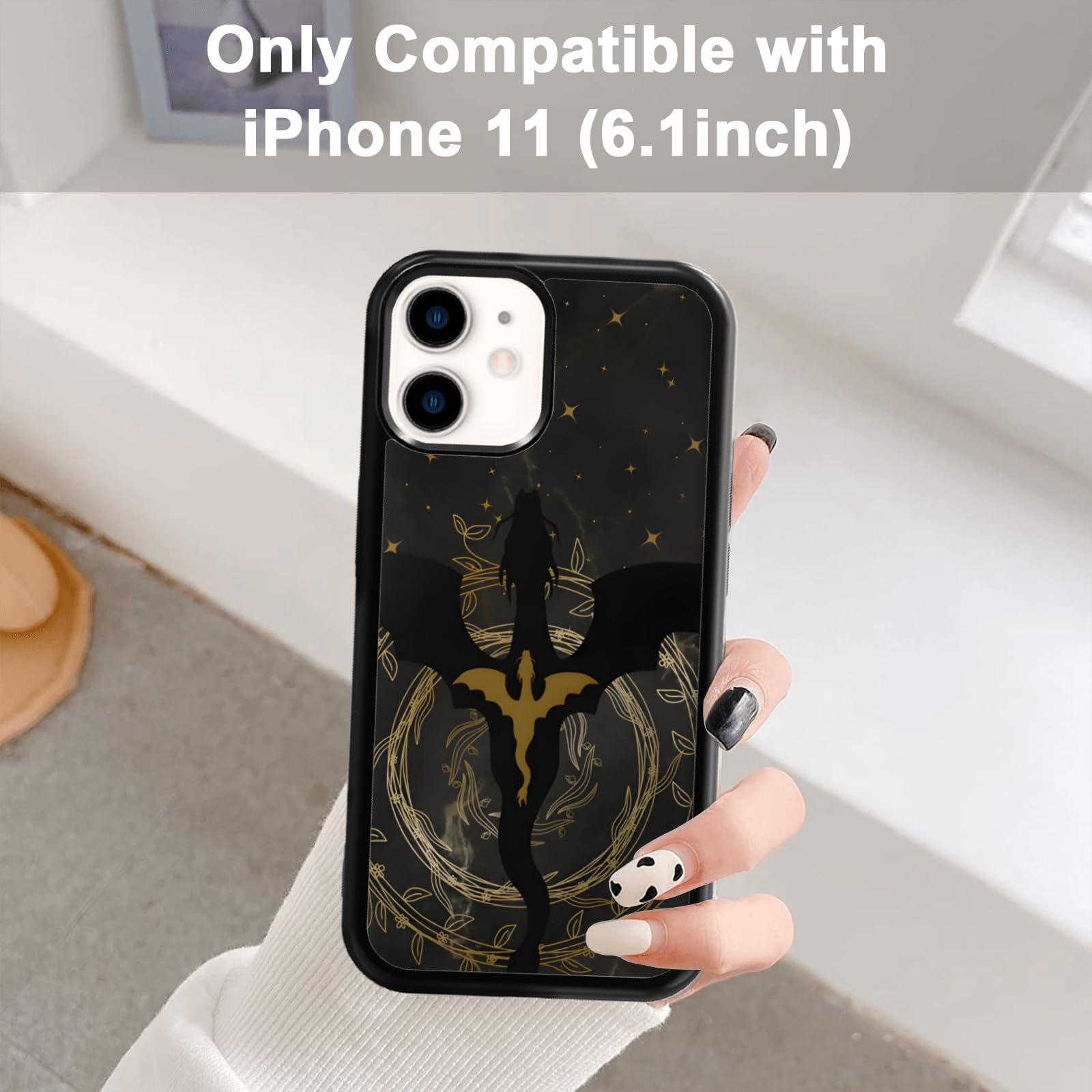 Amazon.com: Odhtst Aesthetic Black Dragon Bookish Phone Case Compatible  with iPhone 11 Case 6.1 Inch, TPU Shockproof Protection Vintage Book Lovers  Gifts Fantasy Wings Phone Case for Girls Women Cover : Cell