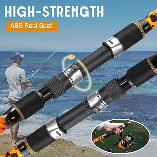 Miniatura 4 de Sougayilang Surf – Caña de pescar giratoria de carbono para surf, de viaje, M/MH, caña de pescar de 3 piezas, 9'/10'/11'/12'