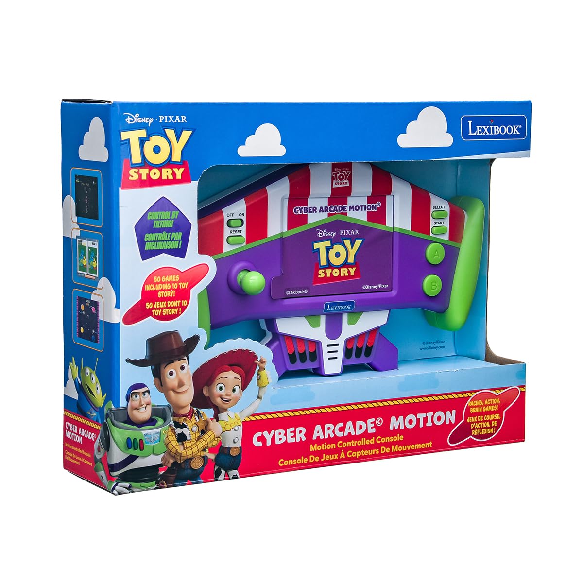 Lexibook, Toy Story Cyber Arcade Motion Console, JL3180TS | 50 giochi, 10 giochi Toy Story, controllo gestuale, LCD a colori da 2,8 pollici