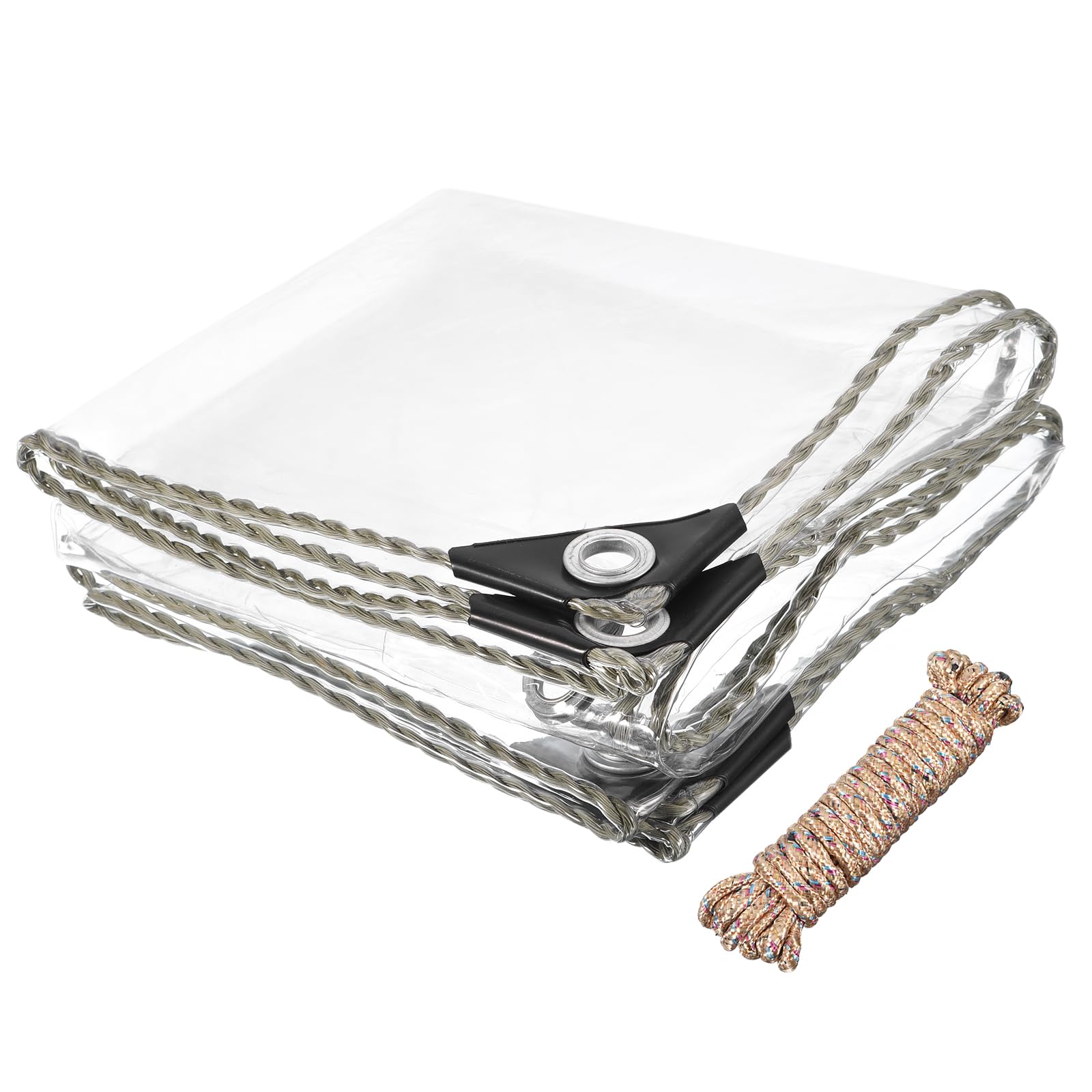 クリアタープ 金属製グロメット 結束ロープ付 防水 防塵 温室 庭 パティオ クリアタープ 金属製グロメット 結束ロープ付 防水 防塵 温室 庭