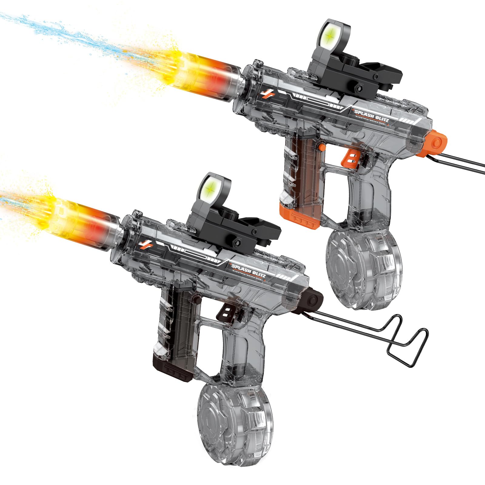 - Electric Water Gun for Kids 5–12 Automatic Battery Powered Water Blaster 2 Pack Rechargeable Water Guns with LED Muzzle 16 ft Range, Outdoor Summer Pool Beach Toys Birthday Gift for Boys Girls