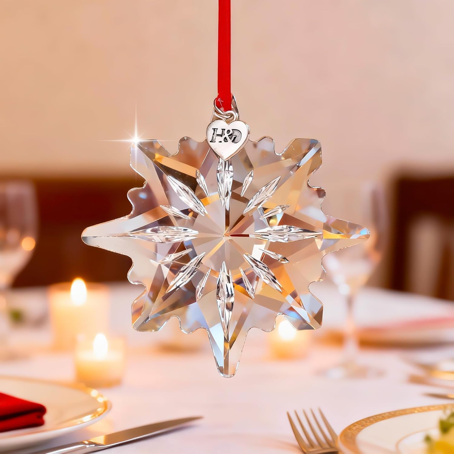 2026 Crystal Snowflak Suncatcher Faceted Christmas Hanging Ornament image 5