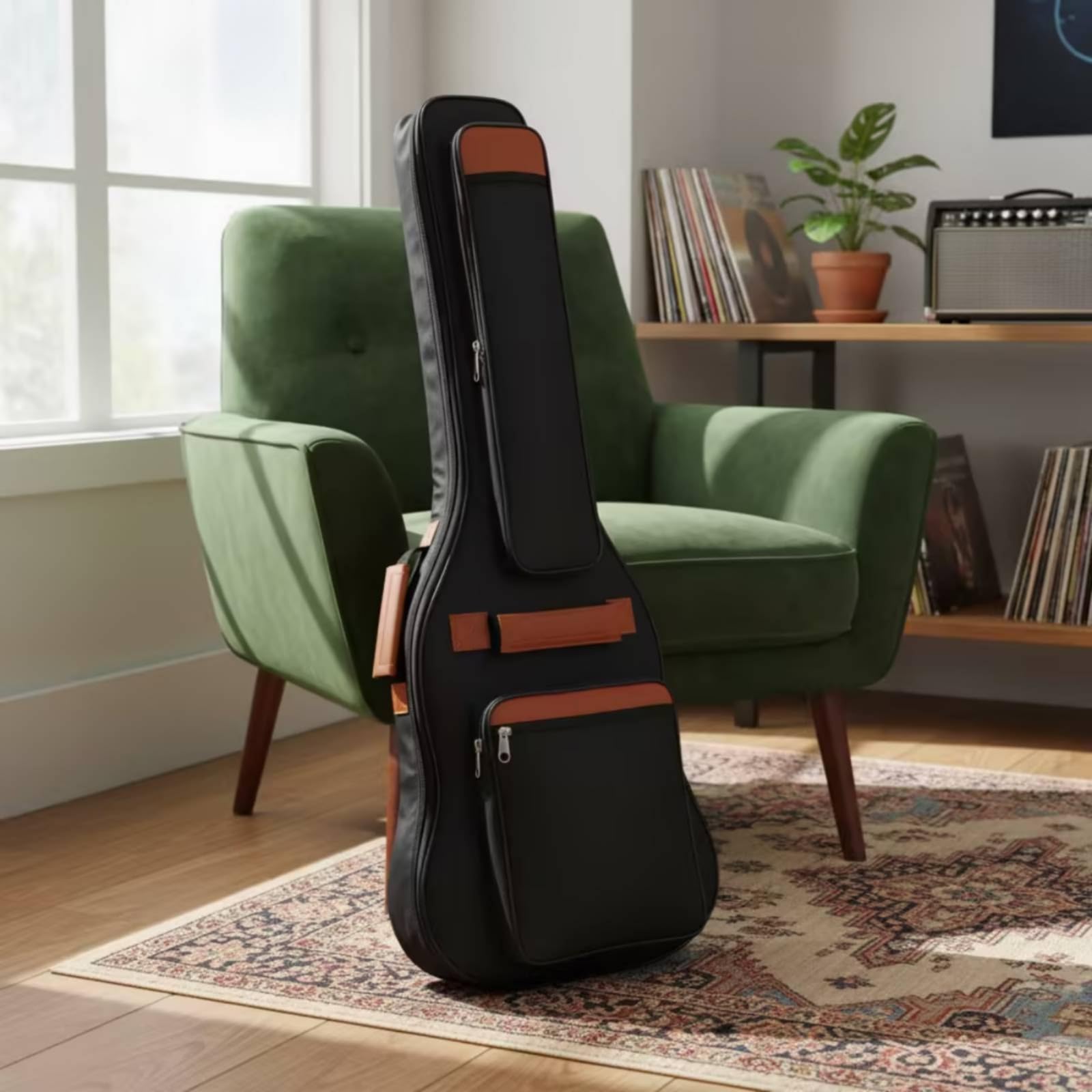 Custodia Isolante per Chitarra Elettrica Borsa Imbottita Custodia Morbida Gig Bag con Tasche Leggerezza E Praticità per Trasporto Quotidiano