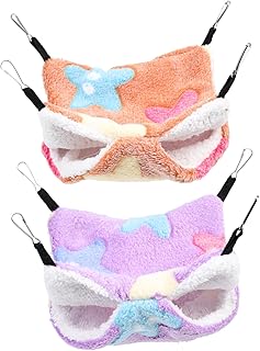 Didiseaon 6 Pçs Hamster Hammock Hamster Pendurado Gaiola Camas De Furão E Porco Hamster Cama Rato Balanço Pendurado Hamster De Pelúcia Gaiola Furão Acessórios Hamster Ninho Cama Animal