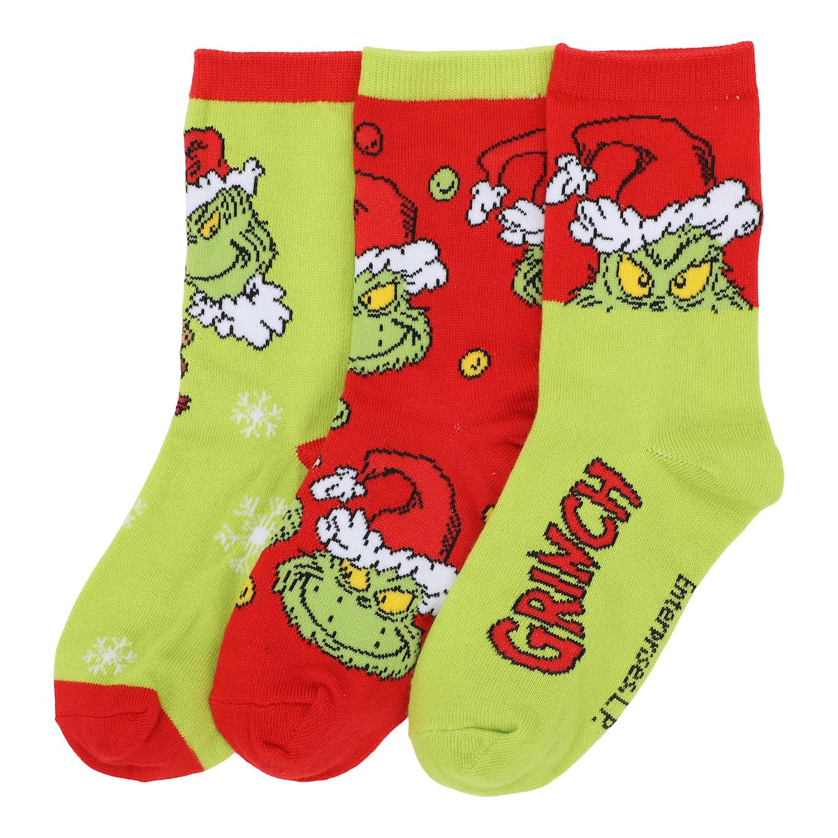 BioworldGrinch & Max Kids 3-Pair Crew Socks
