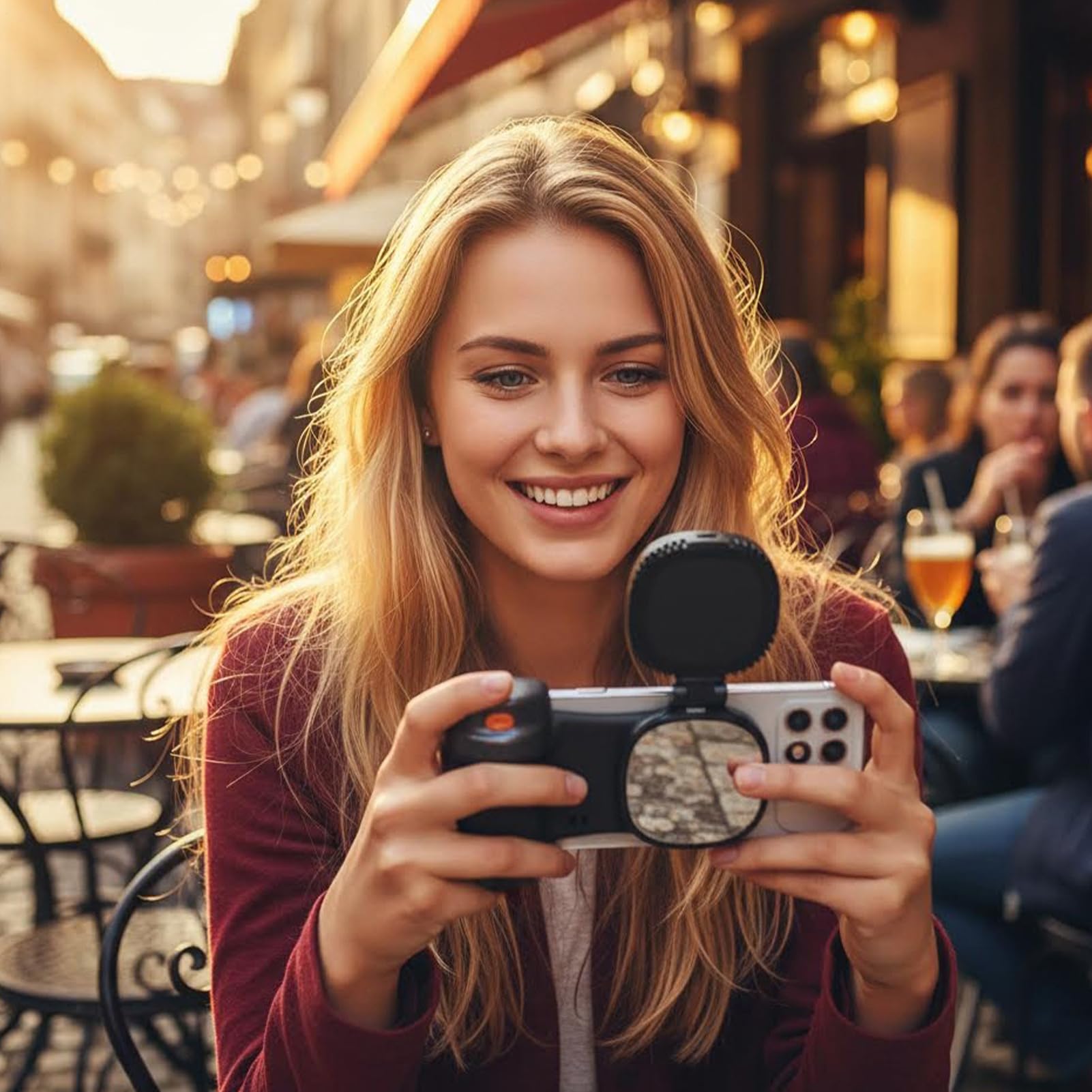 Uchwyt do selfie ze światłem, bezpośredni uchwyt, 2-częściowy uchwyt obrotowy do optyki telefonu, promienny uchwyt z Iron Force, fotografia, sprzęt do vlogowania do parków, scen i dworów, wyrafinowany
