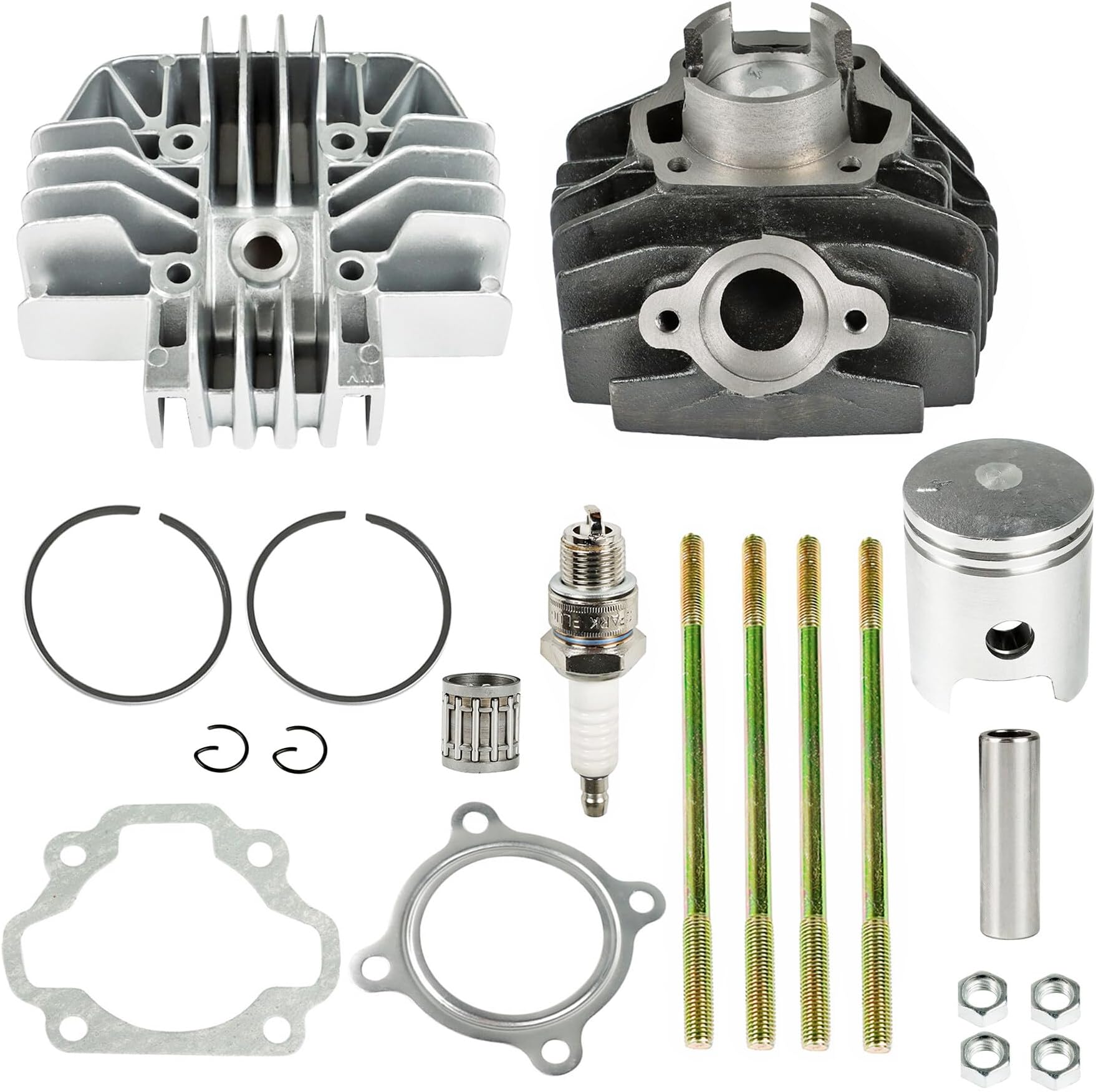 GXYWADY 47mm Cylinder Piston Ring Top End Gasket Kit Replacement for Yamaha PW 80 PW80 Y-Zinger 1983-2006 21W-11111-00-00, 1W7-11181-00-00,4AW-11351-00-00, 3E5-11631-00-97