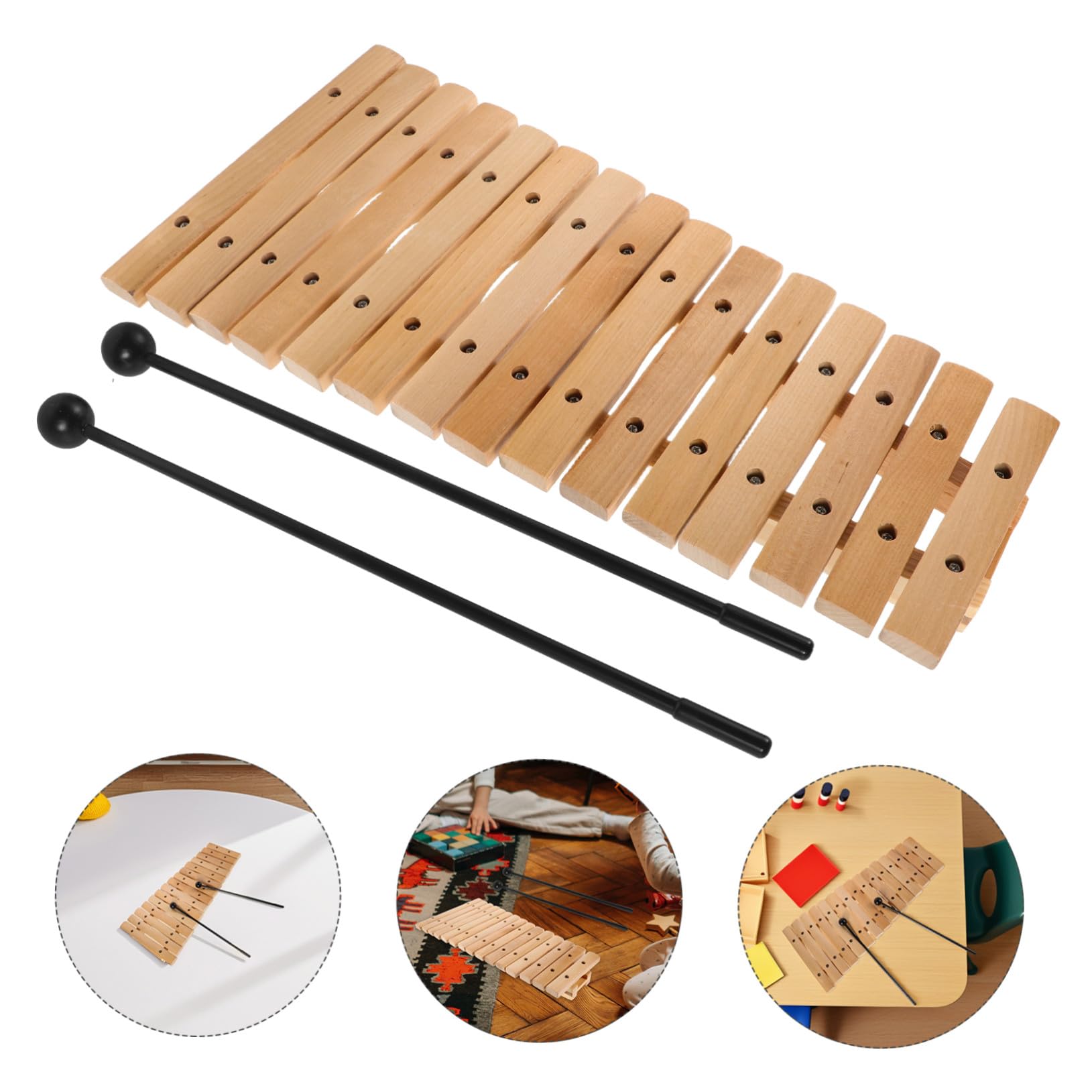 Xilofono 15 Note in Legno e Plastico Strumento Orff per Ragazzo Ragazza | Educazione Musicale a Casa e Asilo, per Principianti e Toddler, Facile da Imparare