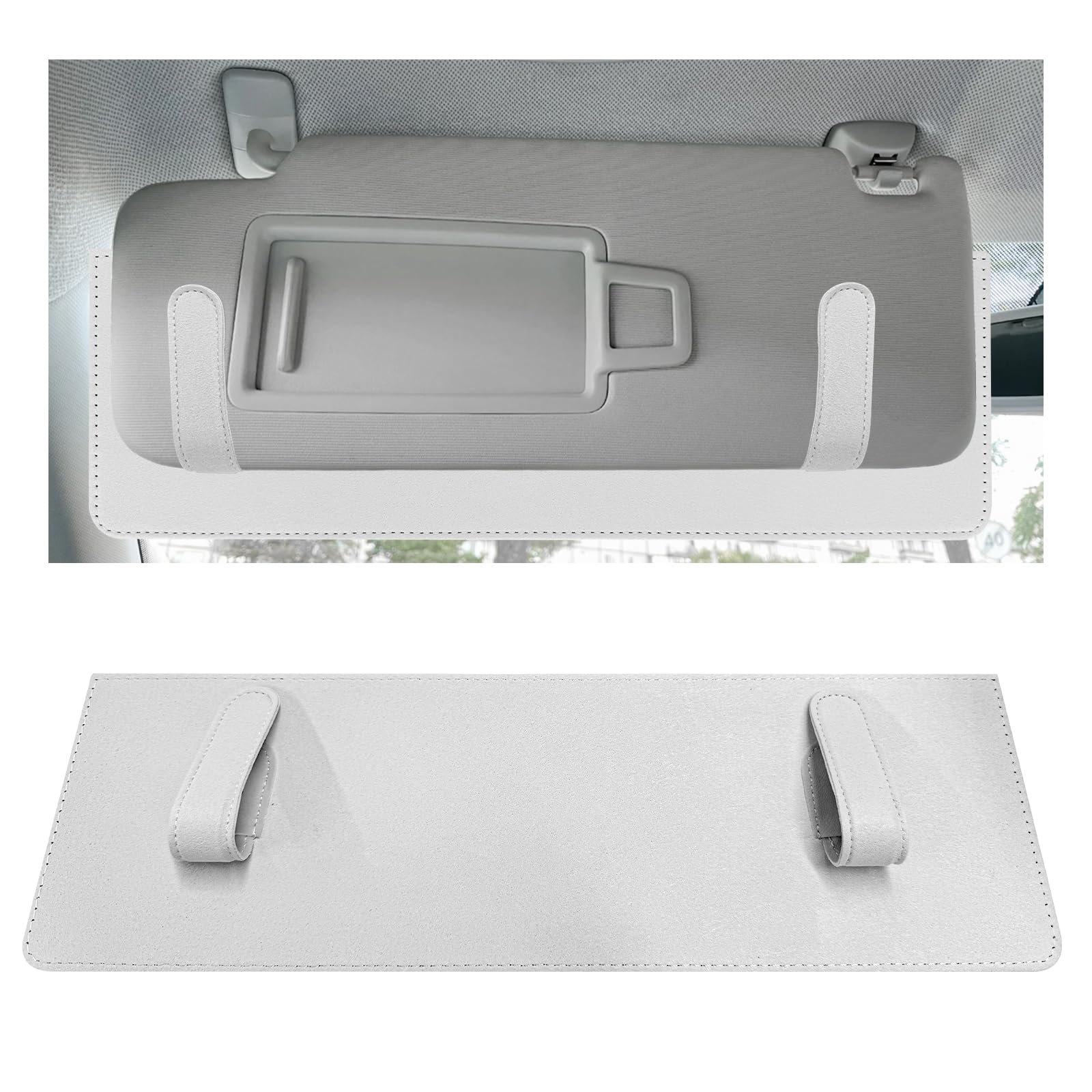 Visor Extender for Car, Anti-Glare Sunshade Extender Sunvisor Attachment for Safe Driving, Clip-On Extension Auto Sun Blocker Protects Driver Passenger from UV Rays (Gray)