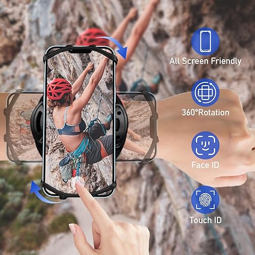 Miniatura 10 de HLOMOM - Soporte para teléfono para correr, apto para teléfono de 4.7 a 7.5 pulgadas, desmontable y girado en 360 para iPhone 14