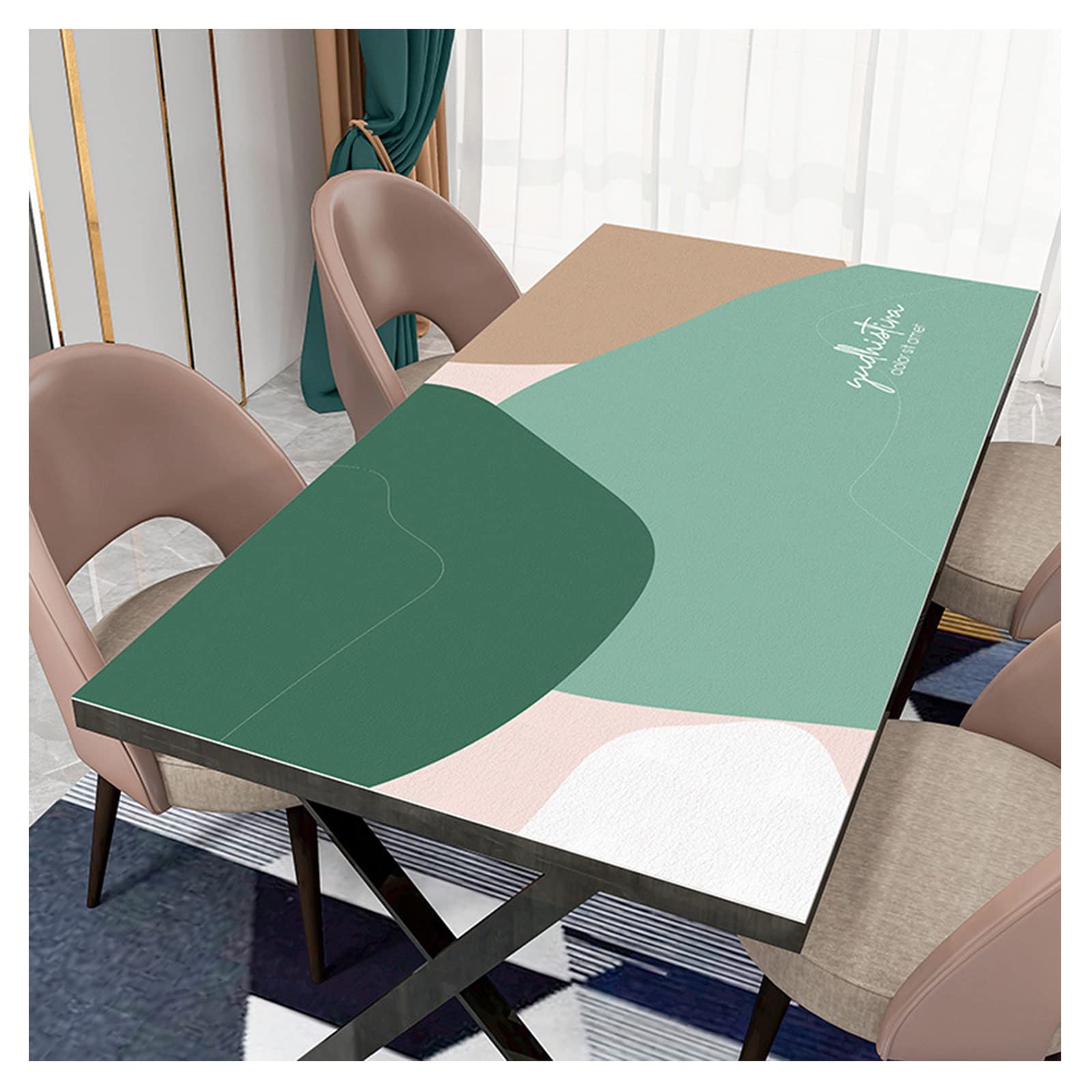Sottomano Scrivania Pelle, Tovaglia Antimacchia Quadrata in Ecopelle, Tovaglia Proteggi Tavolo Rettangolare, Tappetino Antiscivolo per Tavolo da Pranzo, Tappetini Scrivania da(Size:80×120 cm,Color:F)