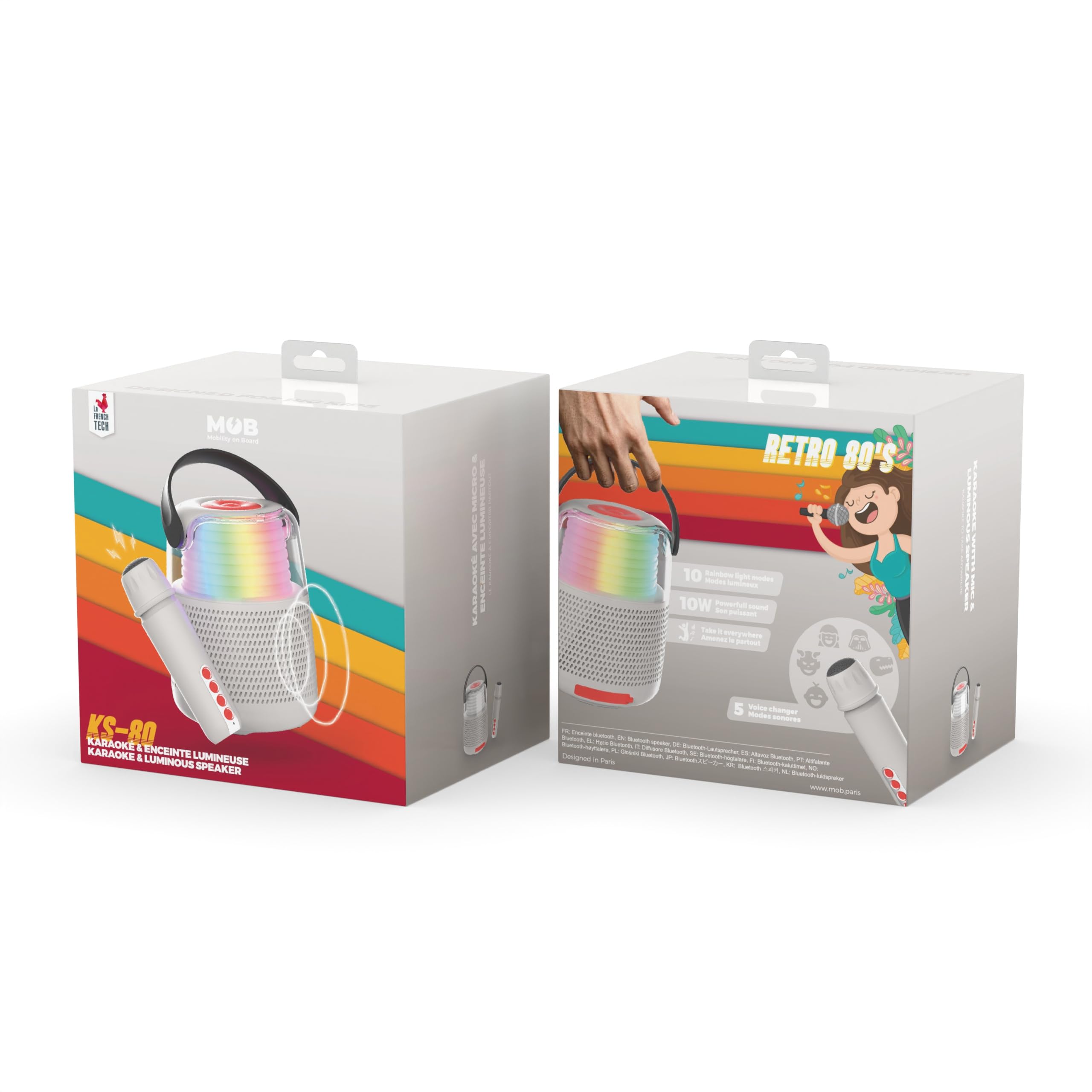 MOB – MOBILITY ON BOARD Enceinte & Karaoké KS-80 - Gris