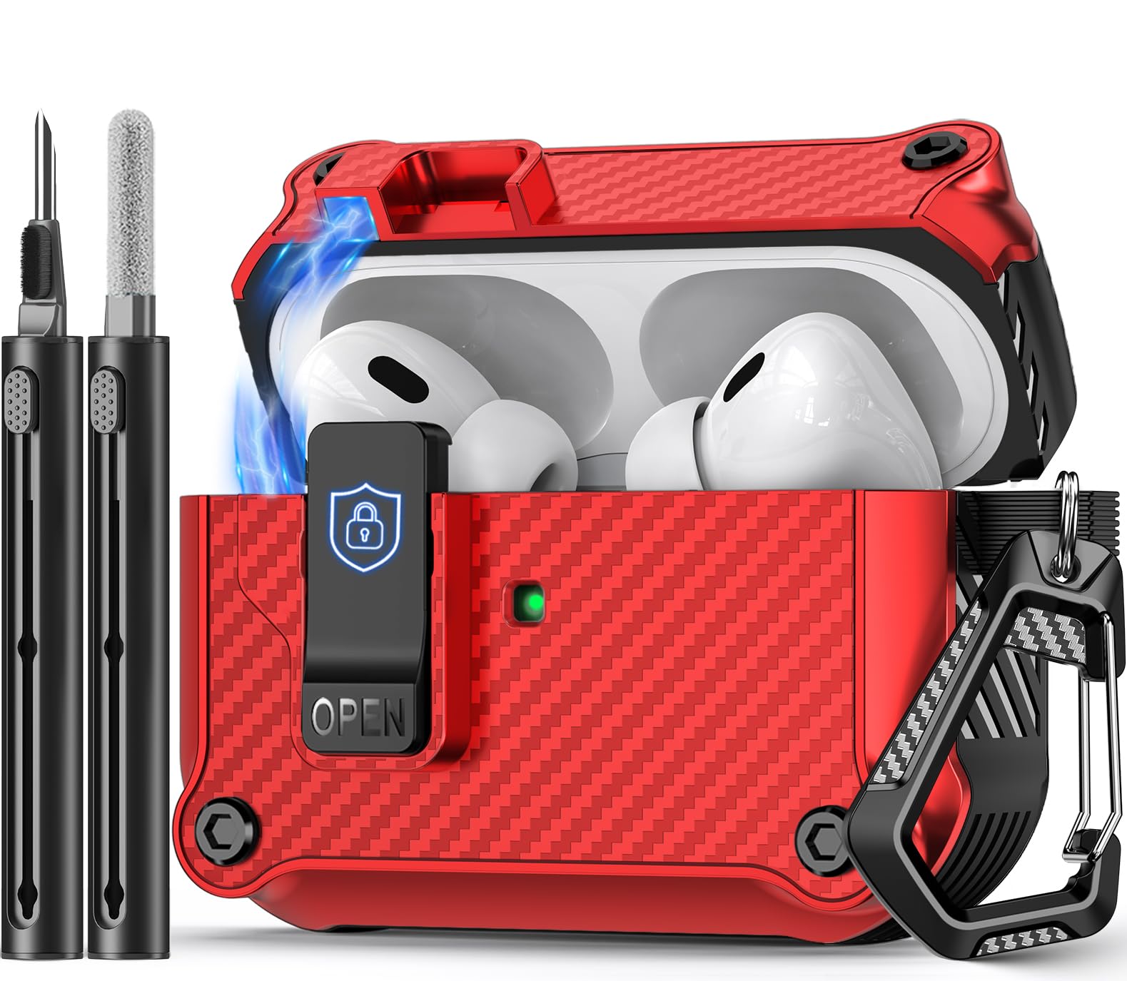 Pohgelan Compatible with AirPods Pro 2nd/1st Case (Red)