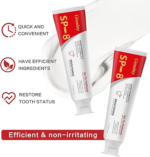 Miniatura 3 de 2 piezas de pasta de dientes probiótica SP-8, limpieza profunda aliento fresco con probiótico microbiota oral.