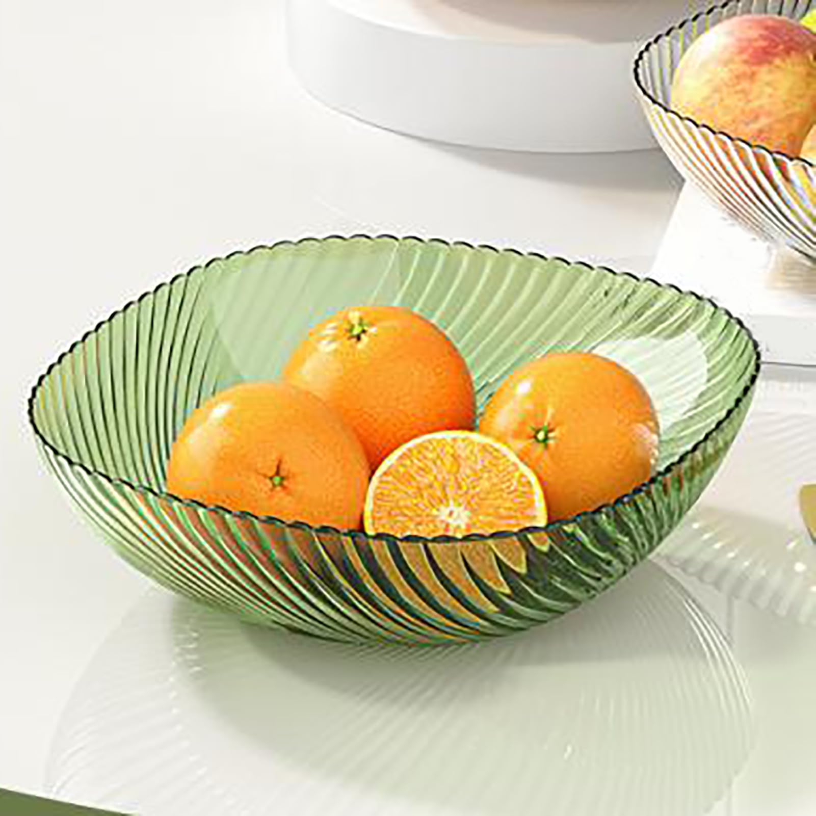 Ciotola per Frutta, 7 x 23,5 cm Ciotole da Portata in Plastica Ciotola Porta Frutta di Grande Capacità per Snack e Caramelle per La Cucina della Festa in Casa (Verde)