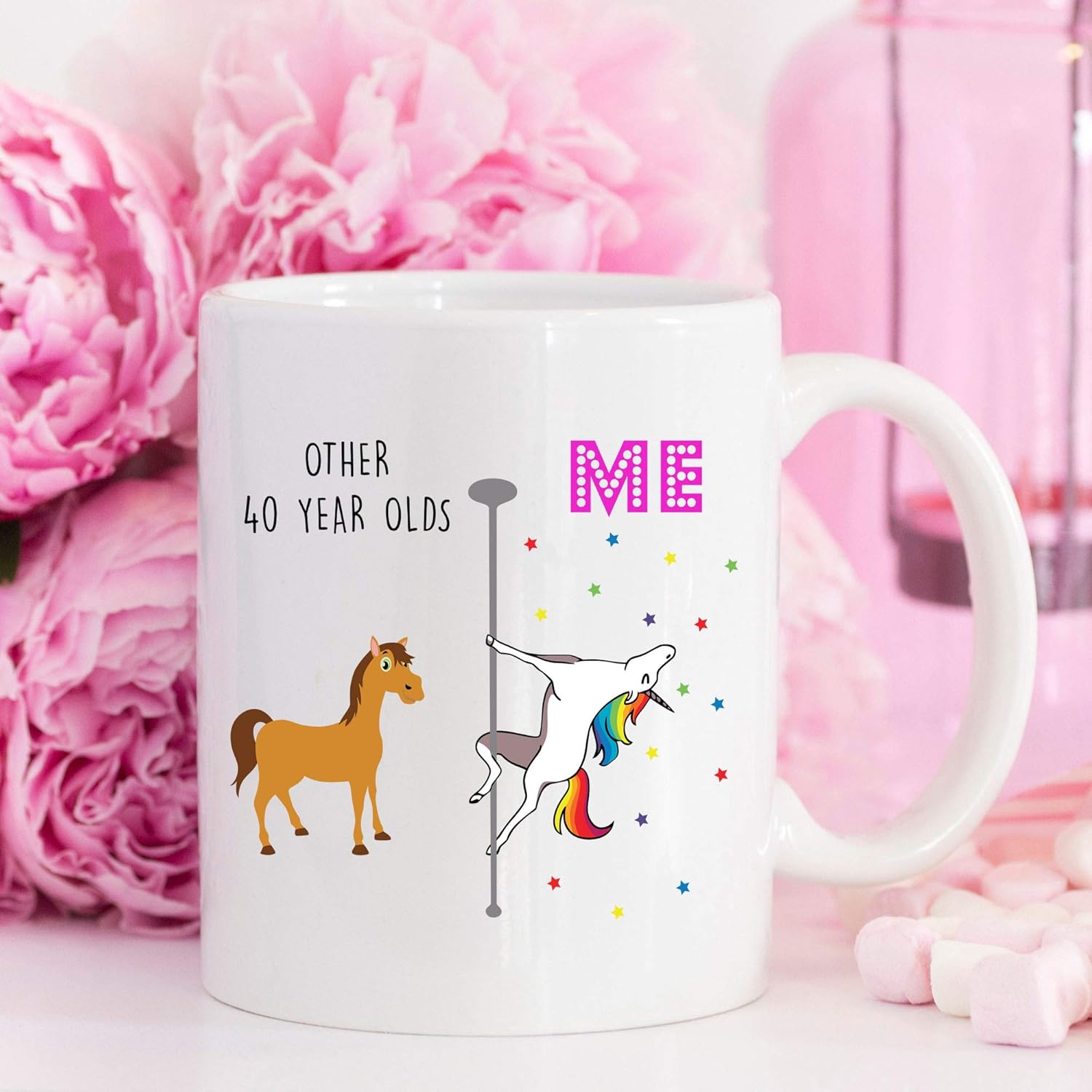 Hоttеѕt Sаlе YouNique Designs 40th Birthday Mug, 11 Ounces, Funny 40th Birthday Coffee Cup For Women, Unicorn Mug
