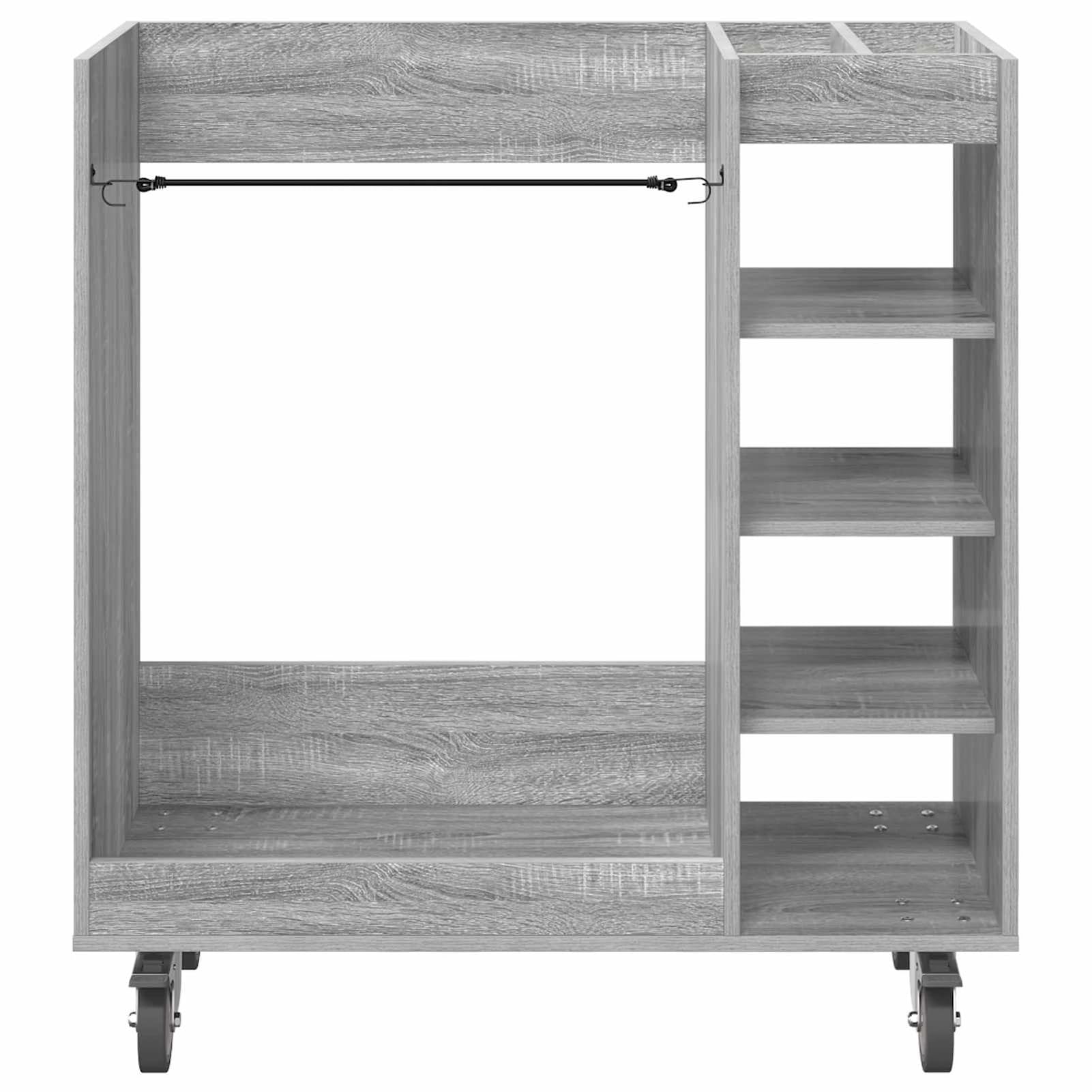 Gecheer Golfschrank, freistehend mit Rädern, Grau Sonoma, 90 x 45 x 98 cm, Holz, Regale für Garage, Aufbewahrung, Golfzubehör