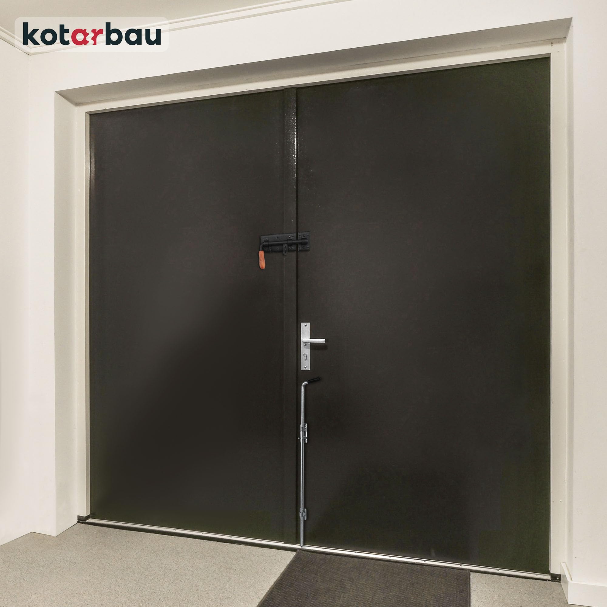 KOTARBAU® 2 x Pestillo de Puerta 280 mm Derecho y Izquierdo, Pestillo con Pasador Deslizante, Pestillo de Acero con Ojal para candado, Cerrojo de Seguridad para Puertas de Garaje, portones, Negro, 2