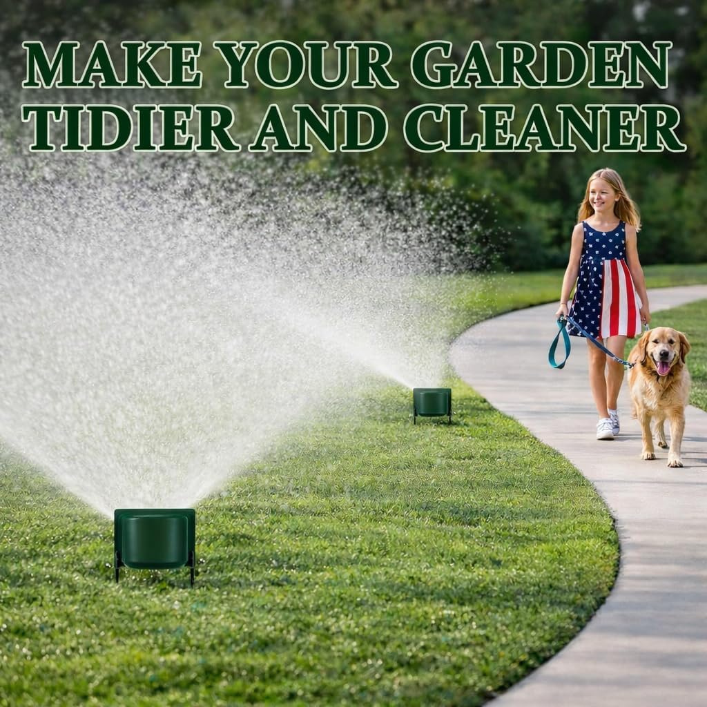 4 Pack Green Sprinkler Splash Guard – Adjustable Lawn & Garden Irrigation Shield, Protects Sprinkler Heads, Prevents Overspray for Yards, Parks, and Gardens