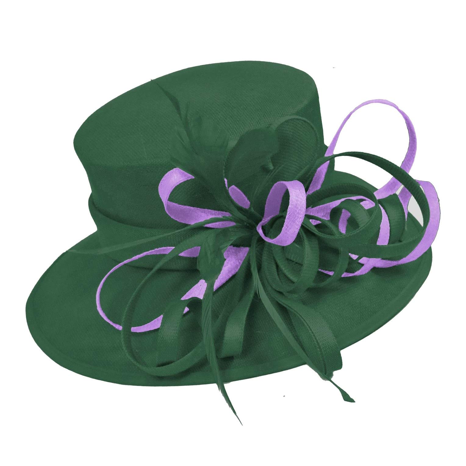 Chapeau à large bord blanc et lilas Caprilite pour mariage en taille unique