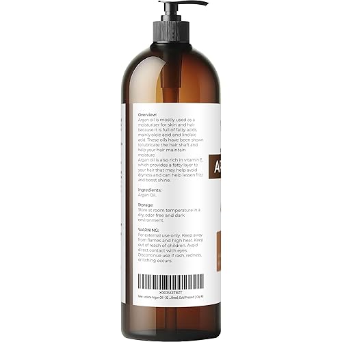 Miniatura 3 de velona Aceite de argán - 32 onzas líquidas | 100% puro y natural | Aceite de Marruecos | Cuidado de la piel, cuerpo y cara | Protector de uñas | Sin