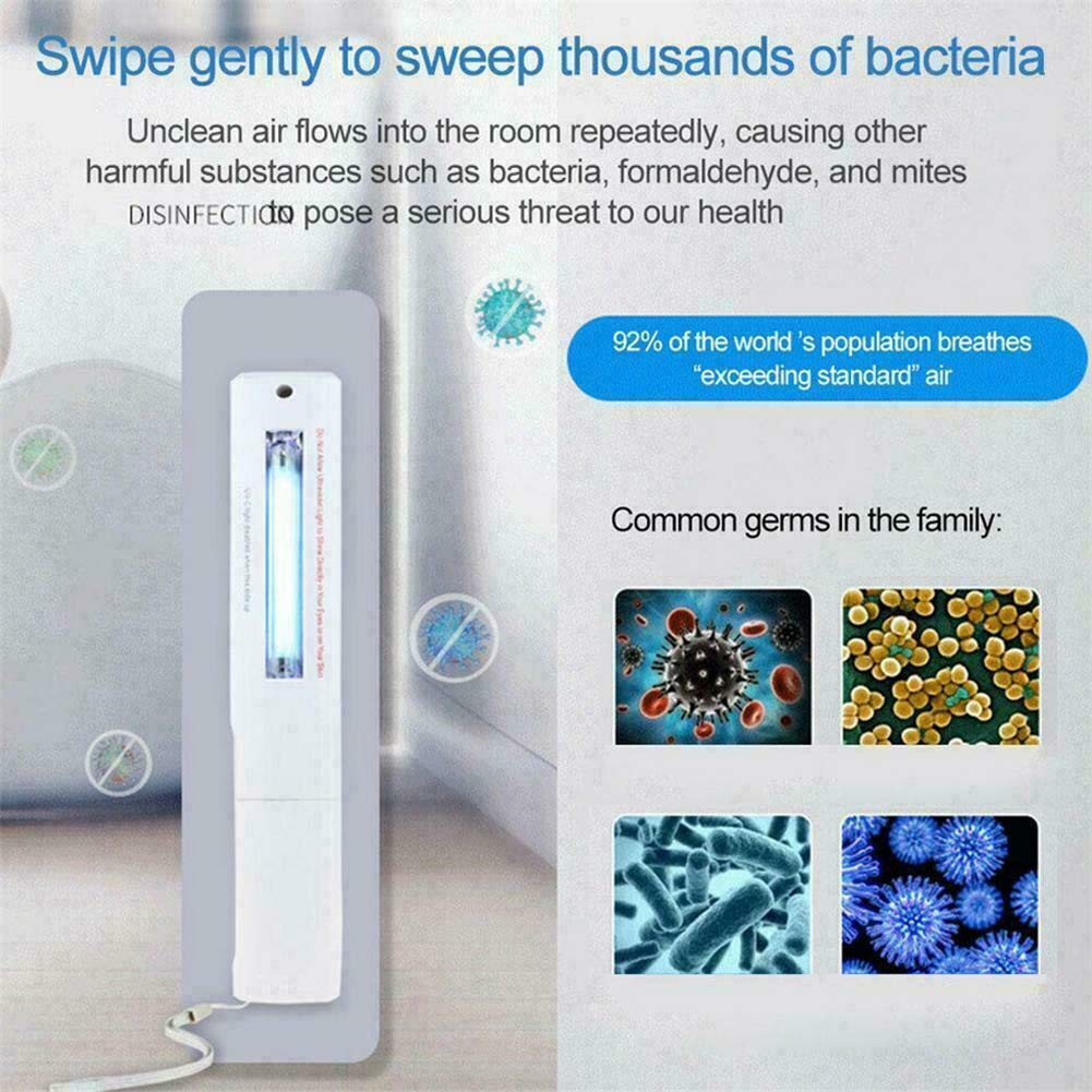 UV Esterilizador Lámpara, ultravioleta portátil de mano de la varita, con pilas de filtro UVC linterna de luz para el hogar Animales