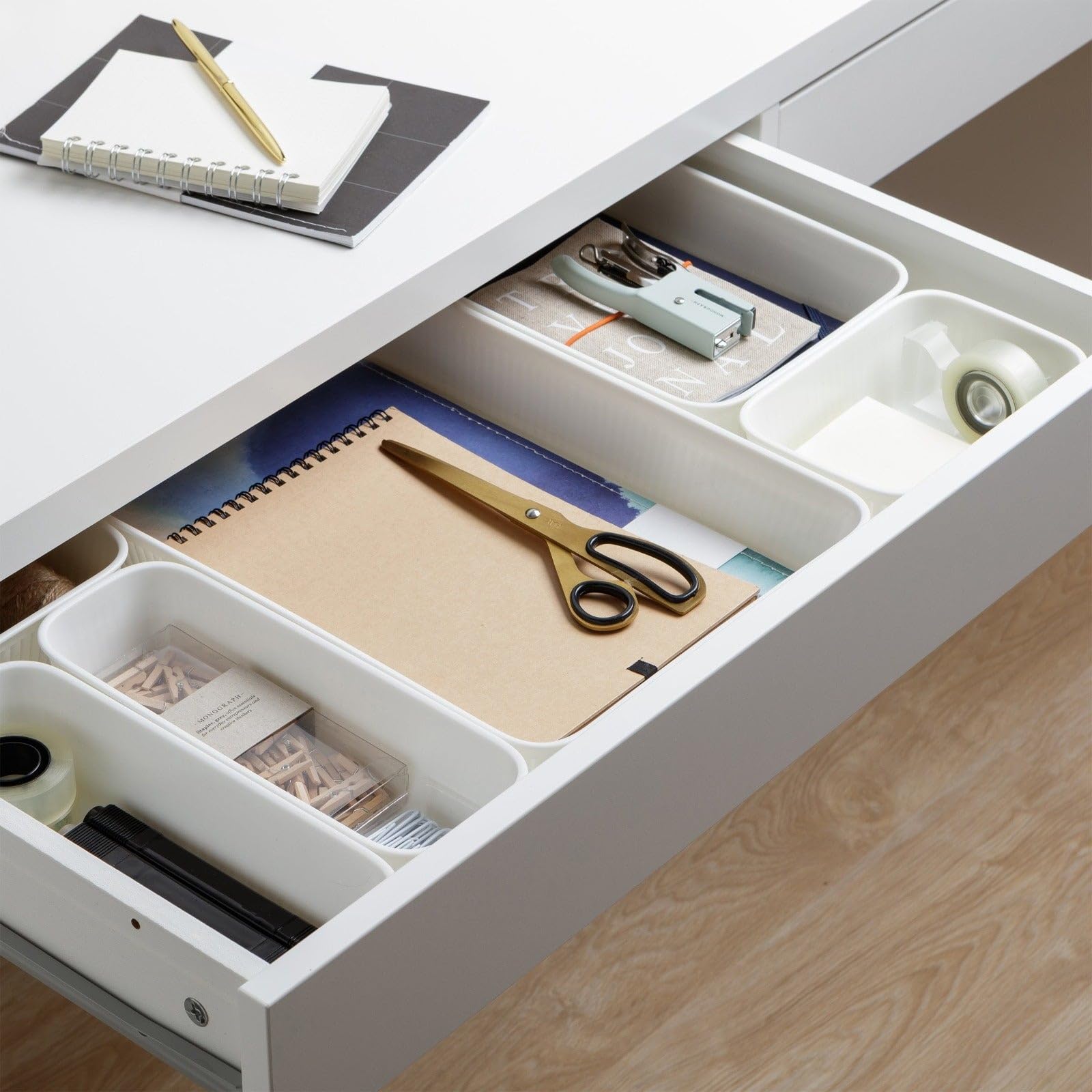 Tatay Caja Organizadora A4 Baobab | Cesta Almacenaje Plastico | Diseño Elegante Funcional | Orden Hogar y Oficina | Plástico Reciclado Libre de BPA | 24,7x33,6x5,6 cm, Blanco