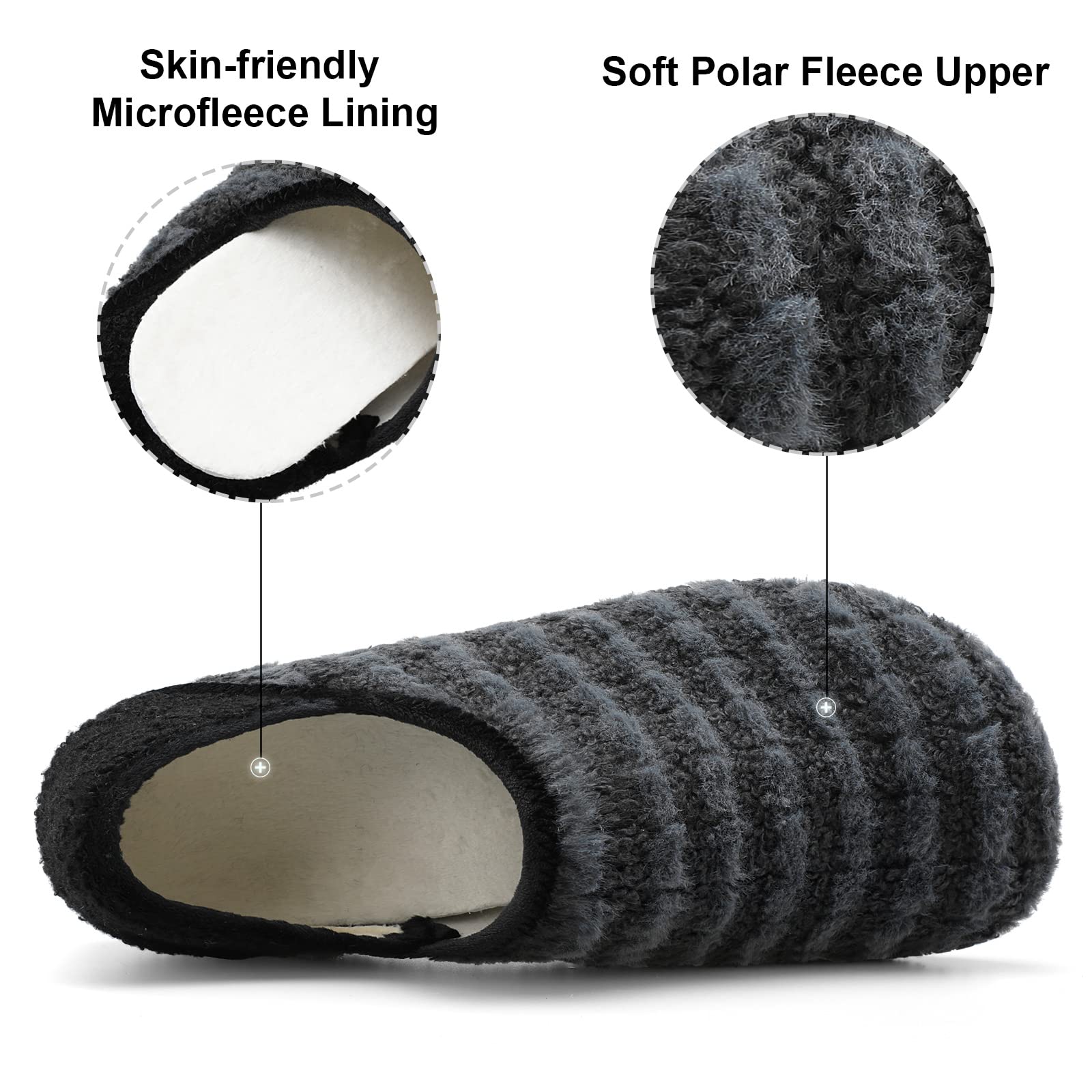 XIHALOOK Pantuflas de casa para mujeres y hombres, zapatos cómodos con suela de goma suave para interiores y exteriores | Suela de goma antideslizante para el hogar, dormitorio, viajes, hotel, yoga, regalo para tu familia