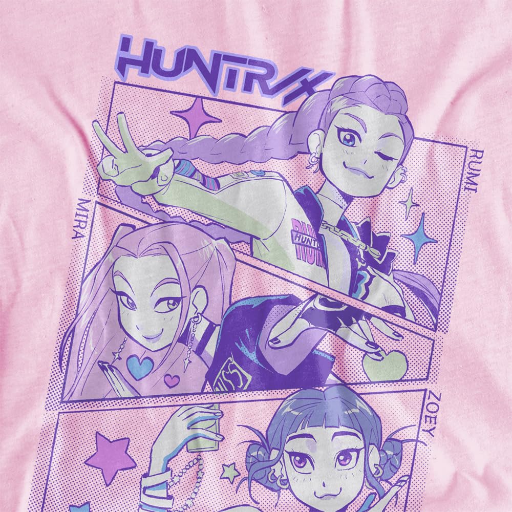 KPop Demon Hunters Koszulka Uniseks - dzieci K-pop Demon Hunters - Anime Huntrix Huntr/X Kids T Shirt, Black