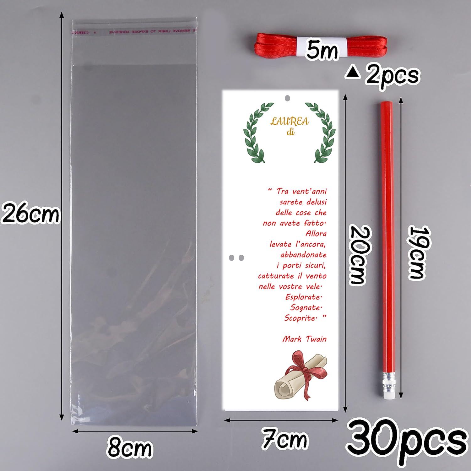 Giftota Set Di 6 Sacchetti Portaconfetti In Feltro Per Bomboniere - Matrimonio, Battesimo, Comunione, Compleanno, Con Scritta, 14x5 Cm