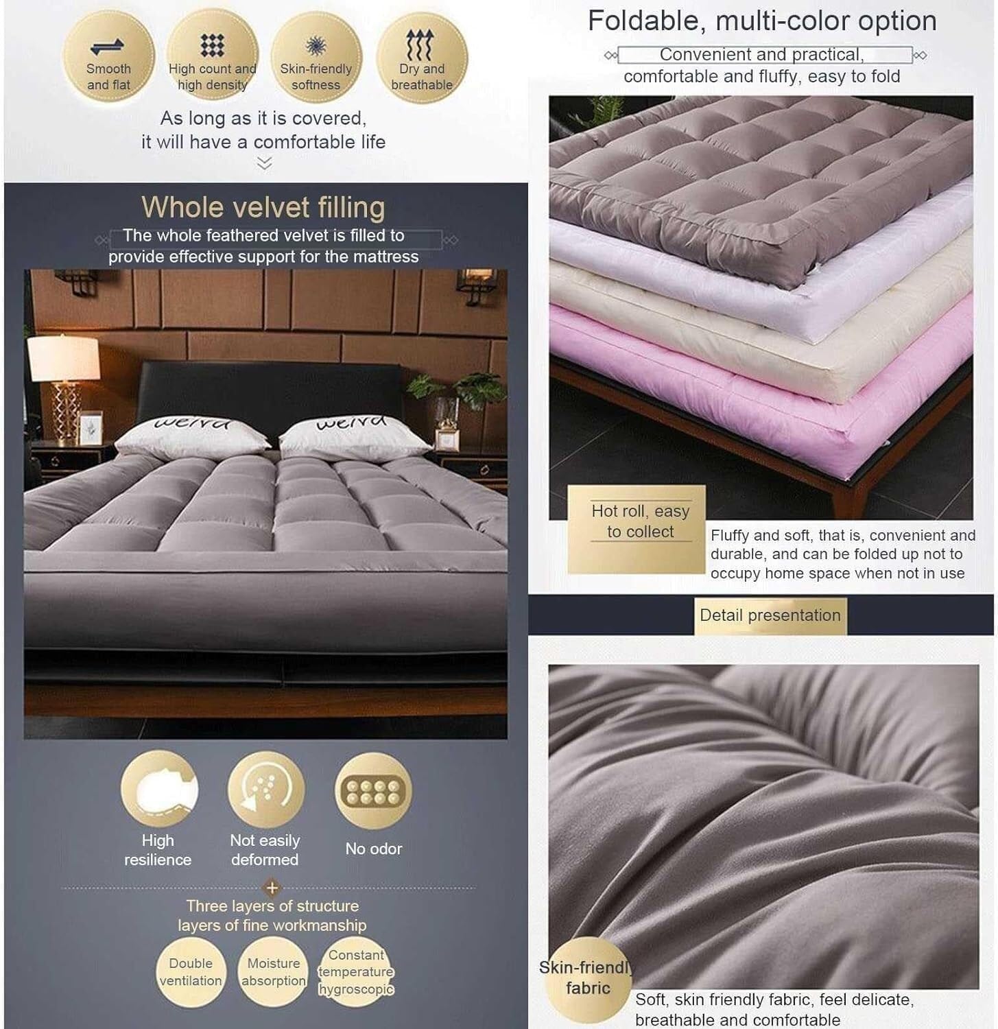 Futon pieghevole portatile migliorato per l'inverno ideale per la camera da letto degli studenti tavolo e salvaspazio Sp Solut