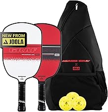 [55% off] JOOLA Agassi/GRAF Champion Set with Pickleball Paddles, Balls & Sling Bag - Sandblasted Pickleball Racket - Agassi Shape with Extended Sweet Spot - UPA-A Certified - USAP Approved - NFC Chip Enabled