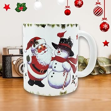 iinfinize Christmas Gift Mug | Merry Christmas Printed Coffee Mug | Ceramic Coffee Cup | Santa Clous Printed Mug | Coffee Mug | Gift for Girls
