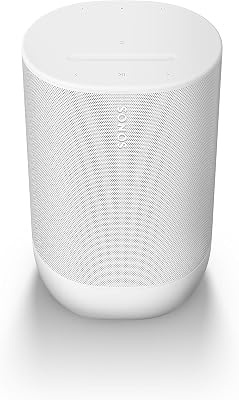 Sonos Move 2 | Altavoz inalámbrico portátil con Wi-Fi, Bluetooth, Compatible con Amazon Alexa, 24 Horas de reproducción y Base de Carga inalámbrica – Blanco