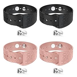 Hion Motion Sickness Bracelets Sea Sickness Wristbands for Motion Sickness/Morning Sickness/Pregnancy Nausea Anti Nausea Wristband Acupressure Nausea Bands Motion Sickness Bands2Pairs-Black+Pink