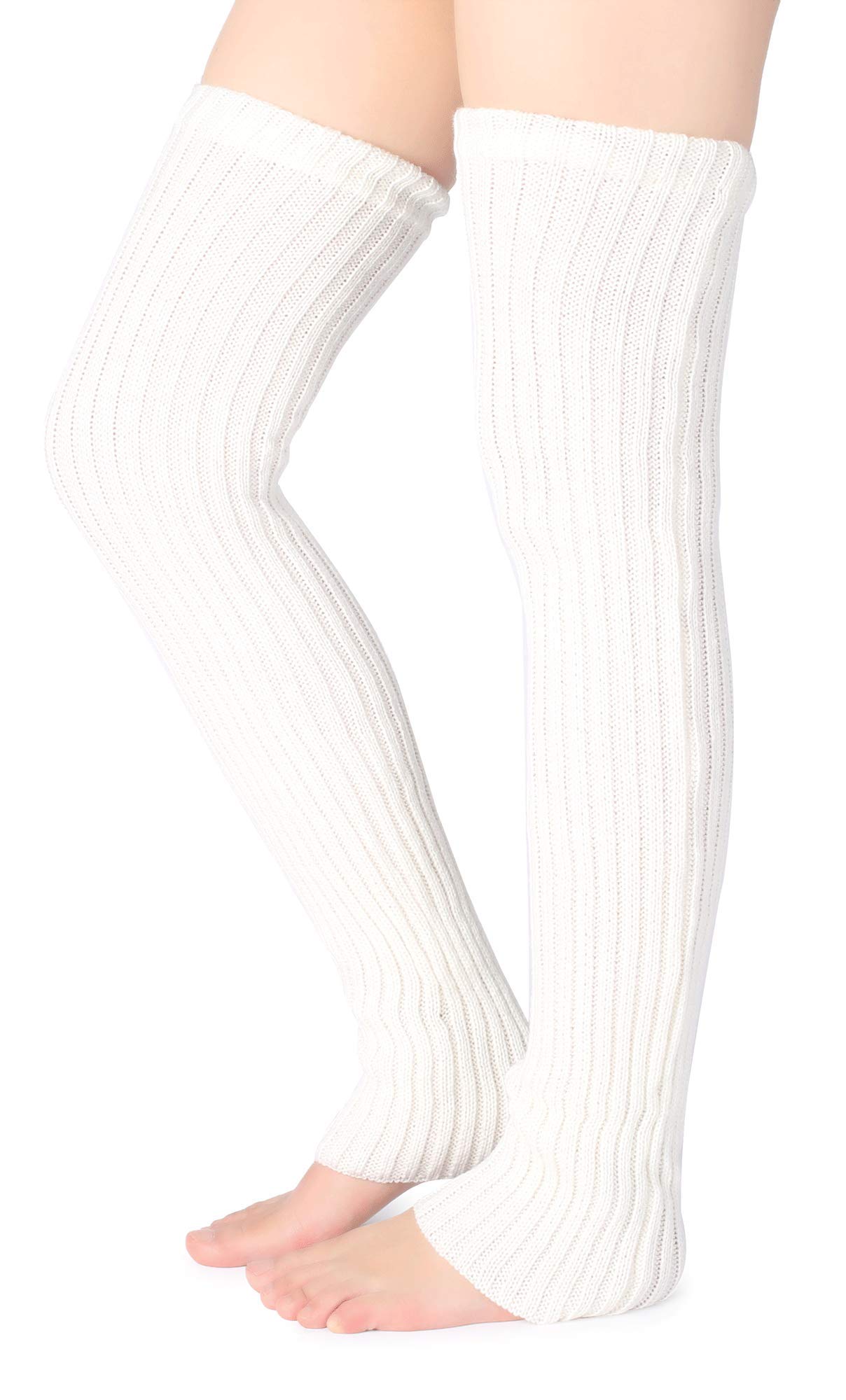 Pareberry Women's Winter Over Knee High Footless Socks Knit Warm Long Leg Warmers