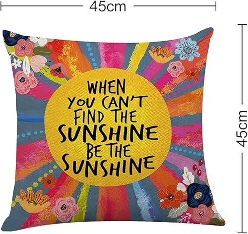 Miniatura 2 de Littlefa Funda de almohada Be The Sunshine, fundas de almohada de sol, funda de almohada decorativa de flor de sol para niñas, fundas de almohada