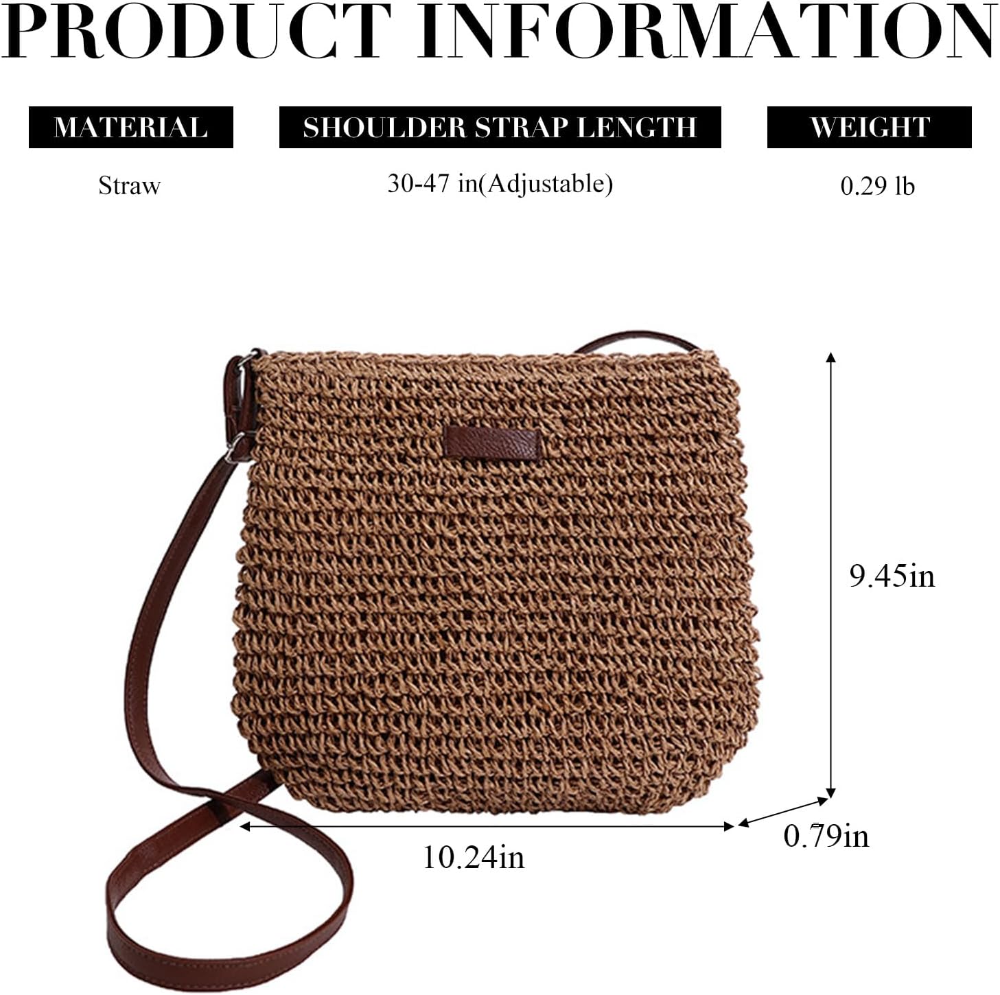 [ＤＵＢＦＫＢＳＨ] 女性用ストロークロスボディバッグ、ストロービーチバッグ、夏休み用の手作りのストロー財布とハンドバッグ (カーキ