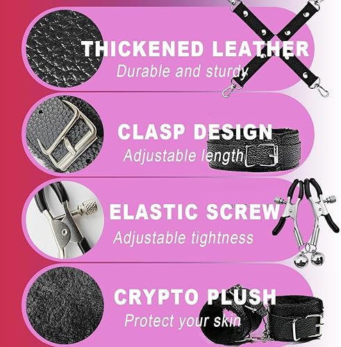Miniatura 2 de Kit de 10 piezas de BDSM Bondage, juguetes BDSM, juego de bondage ajustable, restricciones de bondage para parejas, equipo de bondage y accesorios
