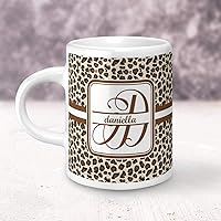 Vista 3 de Taza de espresso personalizada con estampado de leopardo de un solo tiro, 3 oz.