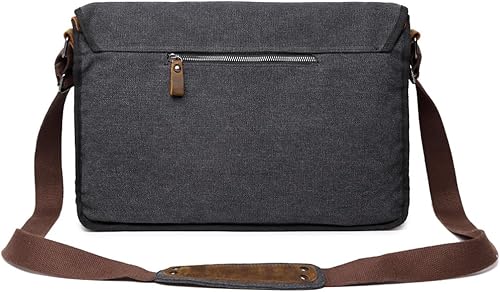 Miniatura 12 de Bolso de hombro para hombres, bolso mensajero de lienzo militar clásico de Berchirly, de 13.3–17.3 pulgadas, de regreso a la escuela Verde