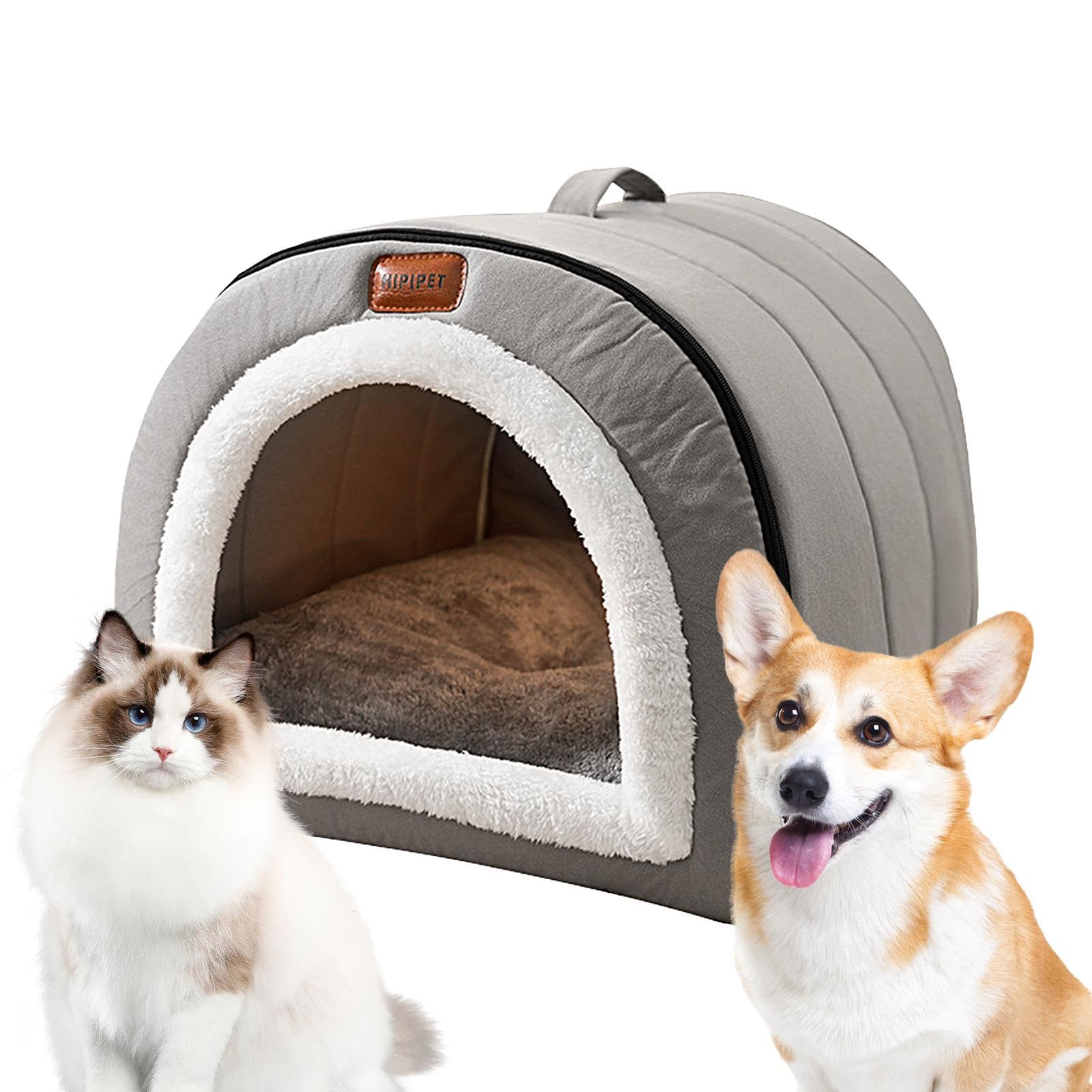 Casa exterior para mascotas - Camas portátiles para gatos con diseño desmontable - Caseta para perros transpirable y extraíble para interior y exterior para gatos, perros, gatitos y mascotas pequeñas